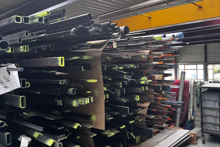 Raw materials stored in the AMG SA workshop
