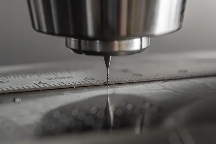 CNC milling tool machining a metal surface